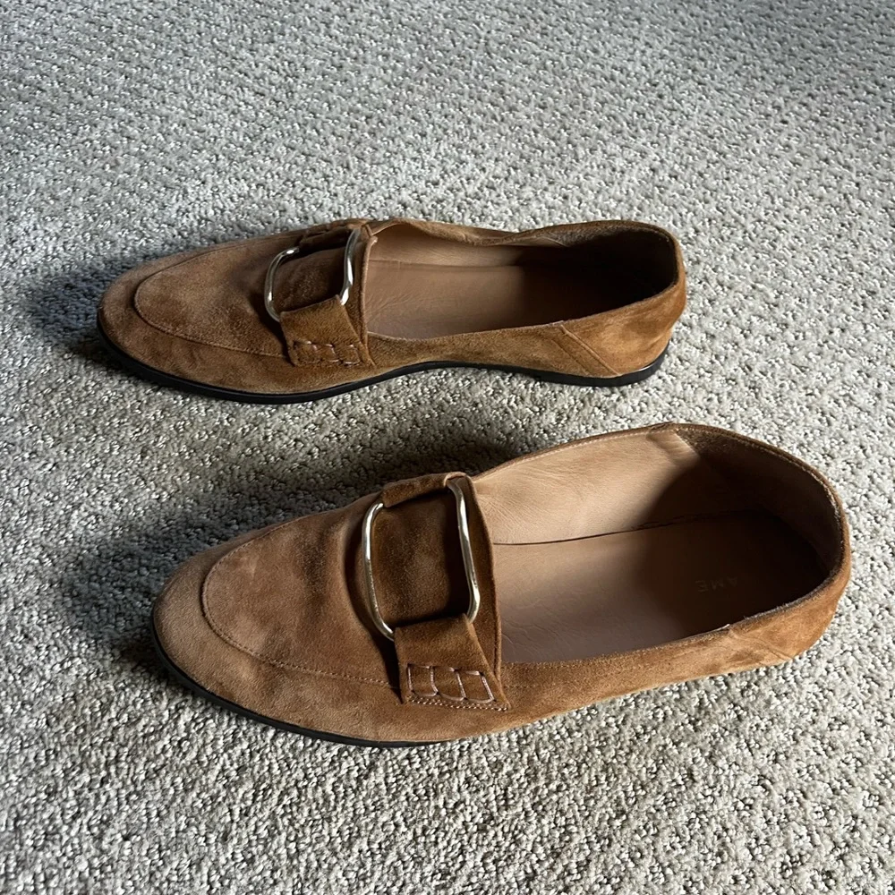Frame women size 39 camel colored Suede Loafers - Picture 2 of 5